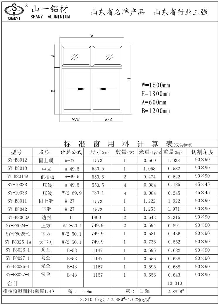  SY-F80系列推拉窗
